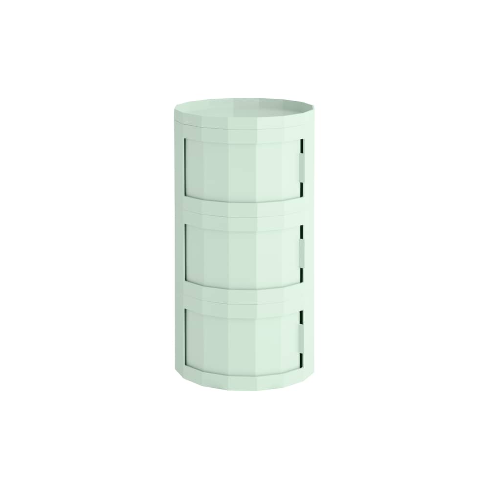 Rangement Facet High / H 66 cm - 3 portes / Avec roulettes - Hay - Vert menthe - ABS recyclé