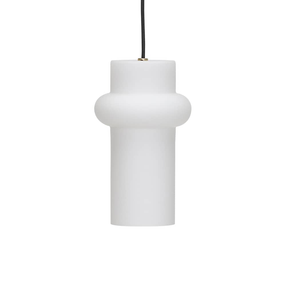 Suspension Pilule Pendule Up verre blanc / Ø 15 x H 25 cm - HÜBSCH - Up / Blanc mat - Verre soufflé bouche