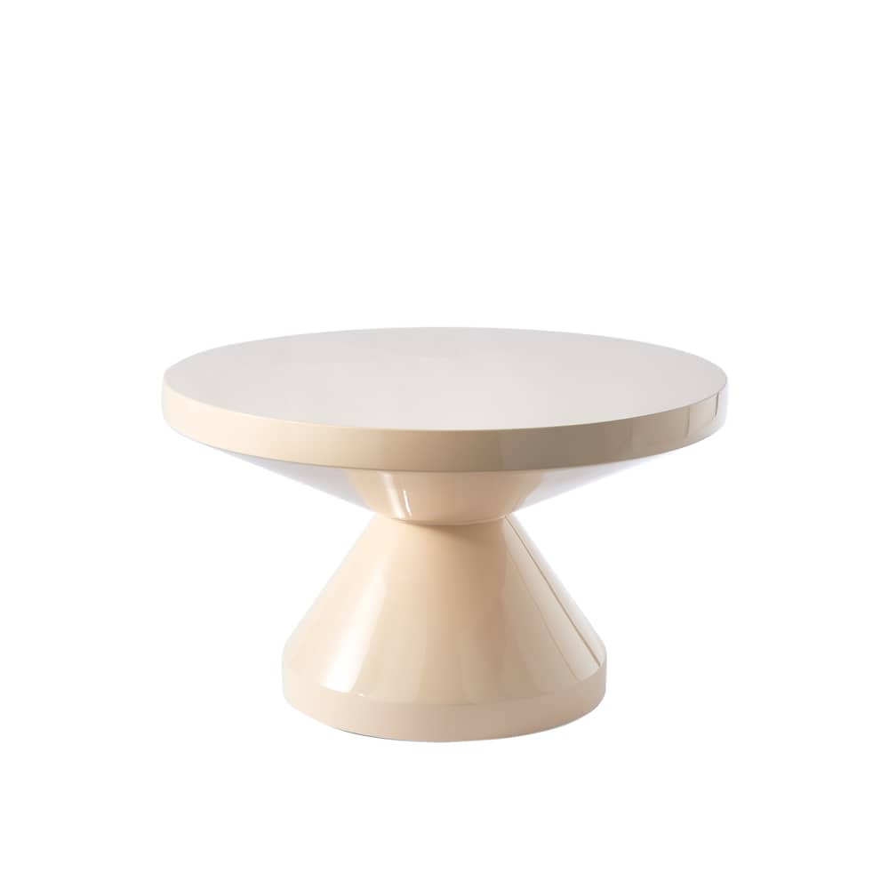 Table basse Zig zag /  Ø 60 x H 35 cm - Pols Potten - Beige - Polyester laqué