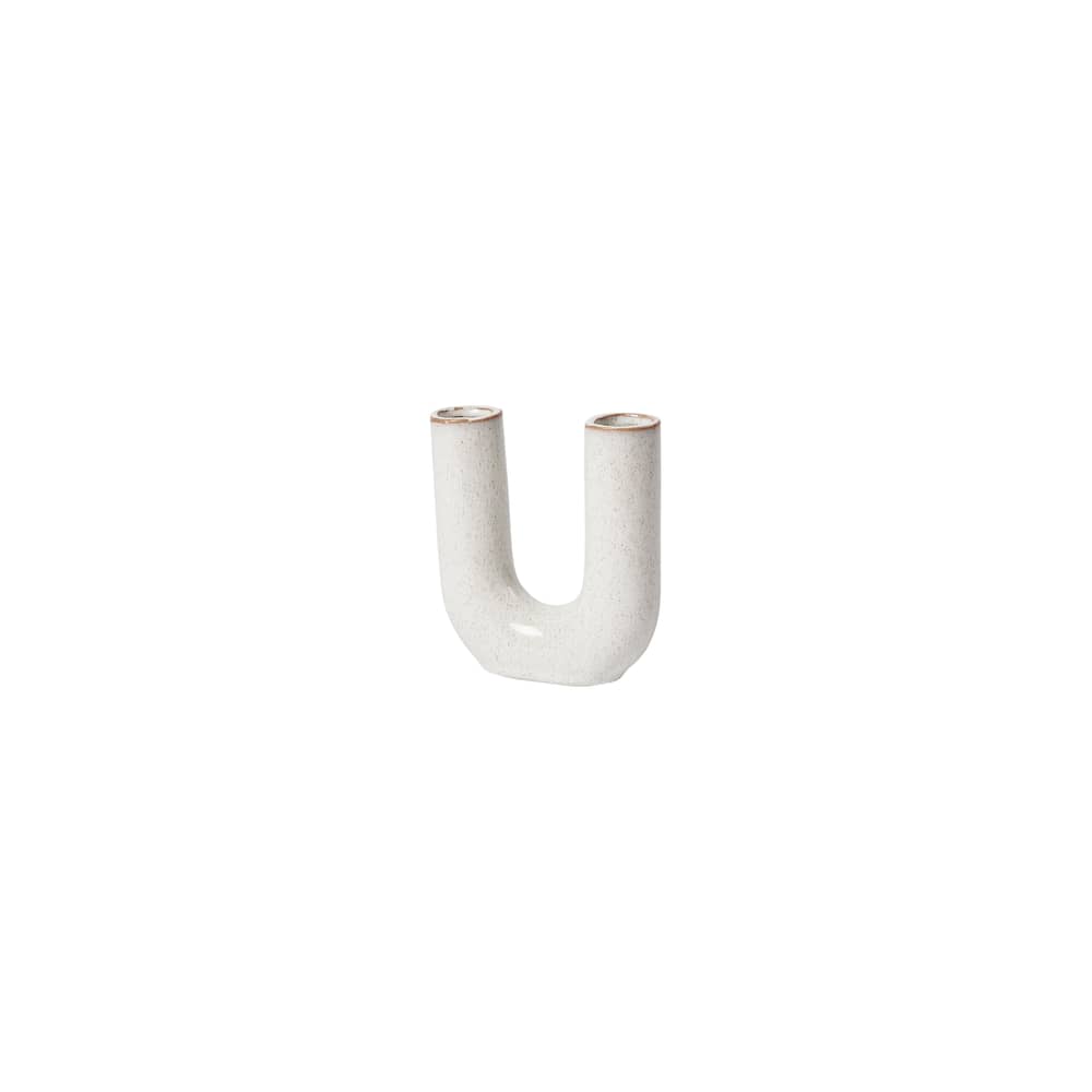 Vaso Hector U ceramica bianco / En&ls 14,5 x H 16 cm - BROSTE COPENHAGEN - Grigio chiaro variegato (lucido) - Gres smaltato