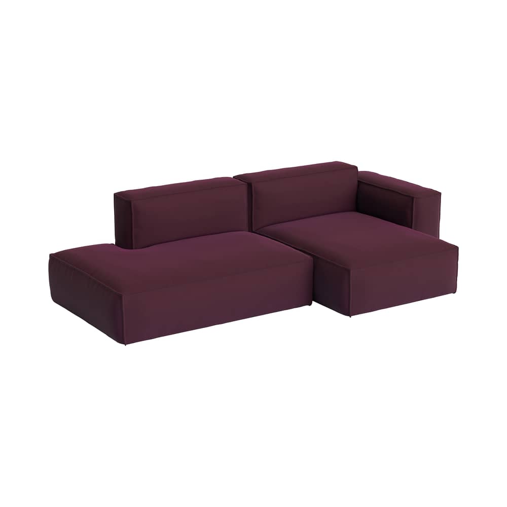 Canapé d\'angle Mags Soft Low Armrest n°3 bordeaux / 2,5 places - L 256.5 cm / Accoudoir droite - Hay - Accoudoir droite / Bordeaux (tissu Story 14) - Contreplaqué, Mousse polyuréthane HR, Tissu