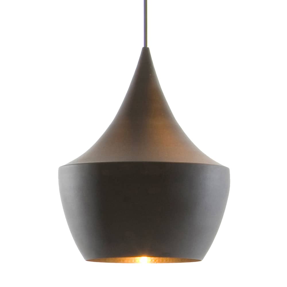Sospensione Beat Fat LED metallo nero / Ø 24 cm x H 30,4 cm - Fabbricazione artigianale - Tom Dixon - Nero opaco - Ottone