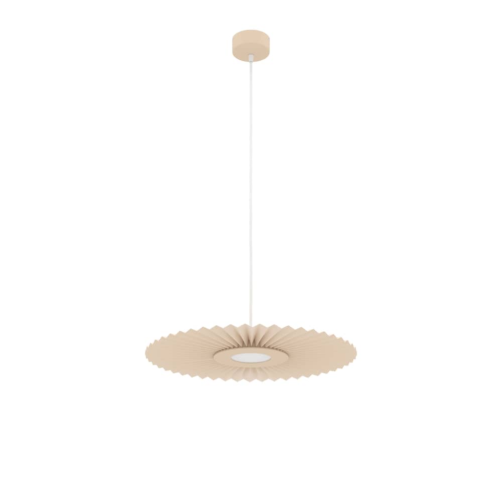 Sospensione Carmen Small tessuto beige / LED - Ø 50 cm - Hartô - Sabbia dorata - metallo verniciato, Tessuto accoppiato su PET