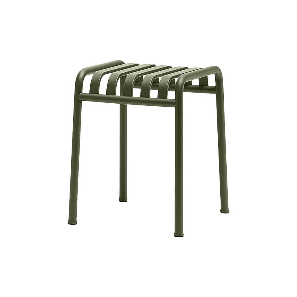 Palissade Stool metal green H 45 cm  - R & E Bouroullec - Hay - Olive green - Electro galvanized steel, Epoxy paint