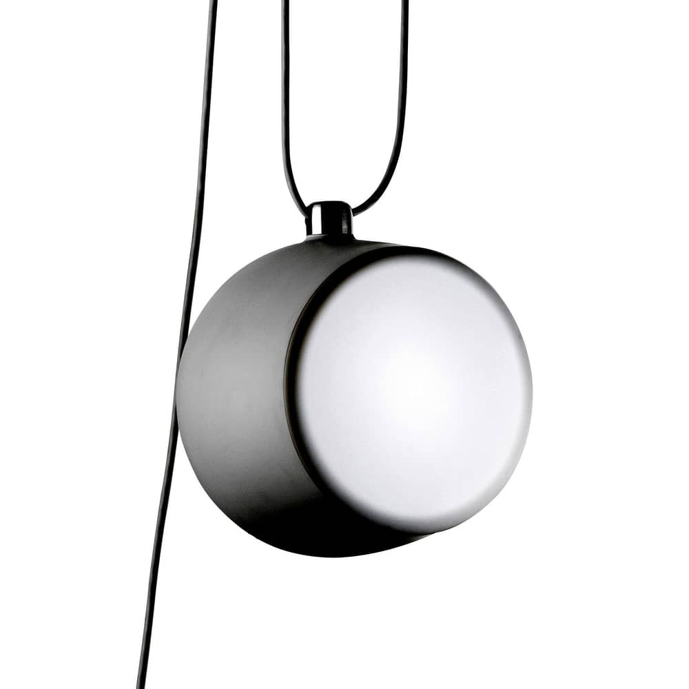 Suspension AIM métal noir LED /  Ø 24 cm / Bouroullec, 2013 - Flos - Noir - Aluminium peint, Polycarbonate