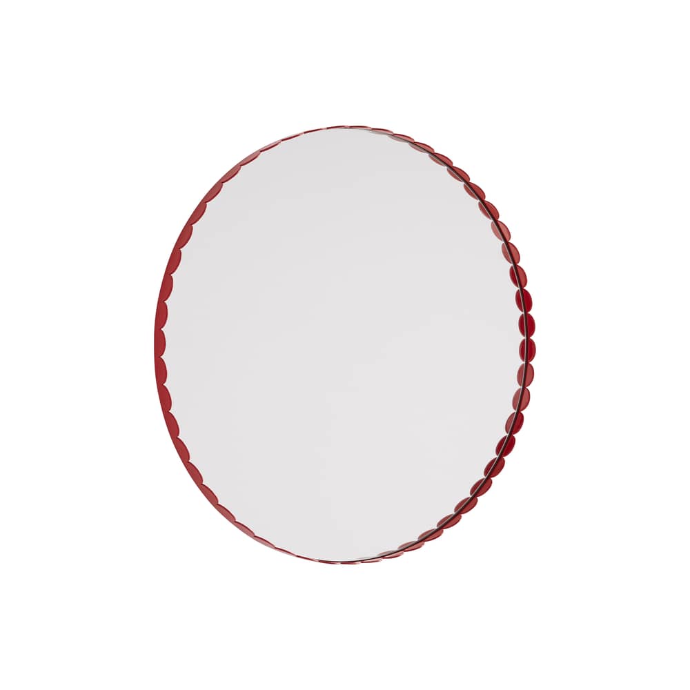 Wandspiegel Arcs metall rot / Ø 60 cm - Hay - Rot - Glas, Stahl