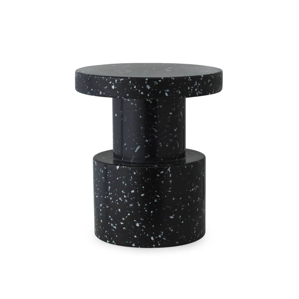Hocker Bit plastikmaterial schwarz / Beistelltisch - 100% Recycling-Kunststoff / Ø 36 cm - Normann Copenhagen - Schwarz - Recyceltes Polyethylen