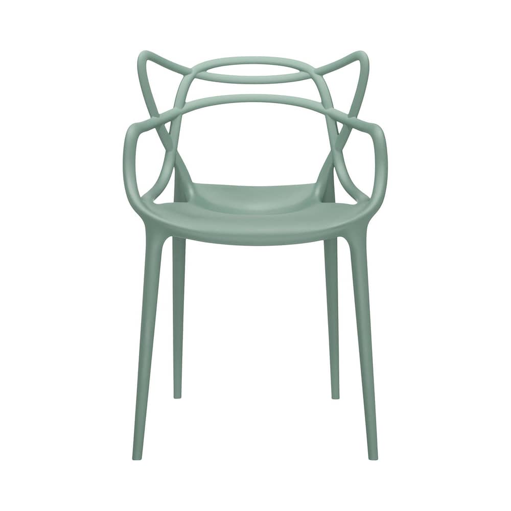 Chaise empilable Masters vert / Philippe Starck, 2010 - Kartell - Vert sauge - Technopolymère thermoplastique recyclé