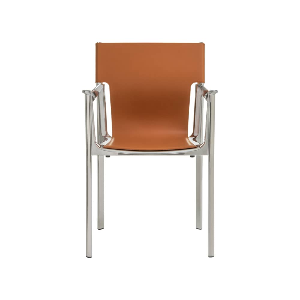 Fauteuil Venice - Magis - Cuir naturel / Alu poli - Aluminium, Cuir de vache, Fonte d\'aluminium