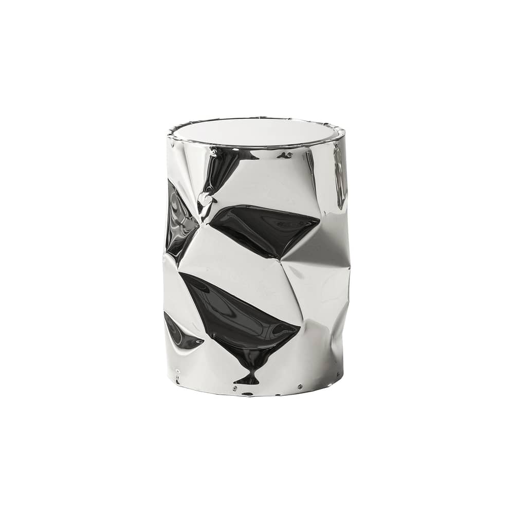 Hocker Tab.u metall silber / Beistelltisch - Ø 30 x H 43 cm - Opinion Ciatti - Verchromt - Aluminium, Holz