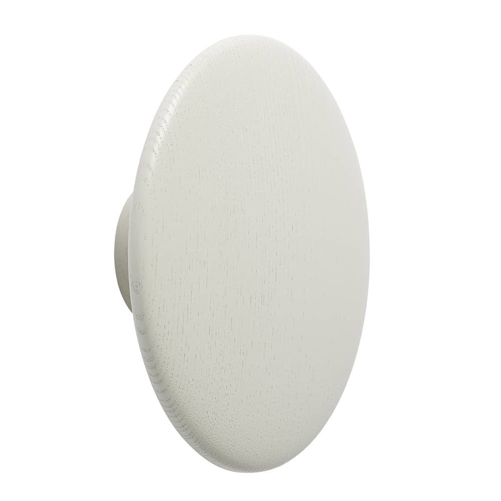Patère The Dots Wood Large / Bois - Ø 17 cm - Muuto - Blanc cassé - Frêne teinté