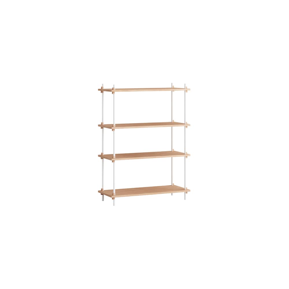 Shelving System - s.115.1.A Shelf natural wood / W 85 x H 115 x D 35 cm - MOEBE - Natural oak / White - Oak veneer MDF, Steel
