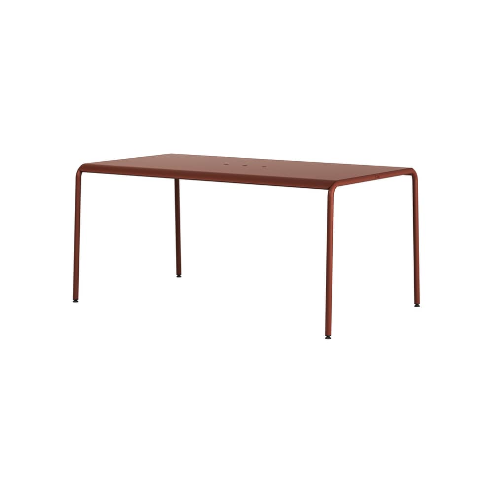Table rectangulaire Panorama métal rouge / 160 x 90 cm - 6 places / Seconde vie - TIPTOE - Rouge Brique - Acier thermolaqué