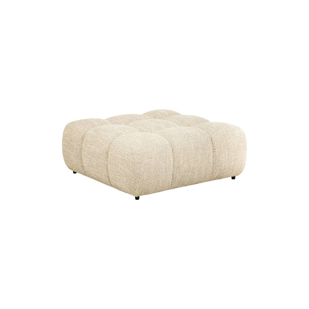 Pouf Waffle tessuto beige / Divano modulabile - 104 x 104 cm - NV GALLERY - Tweed Beige - Schiuma ad alta densità, Tessuto