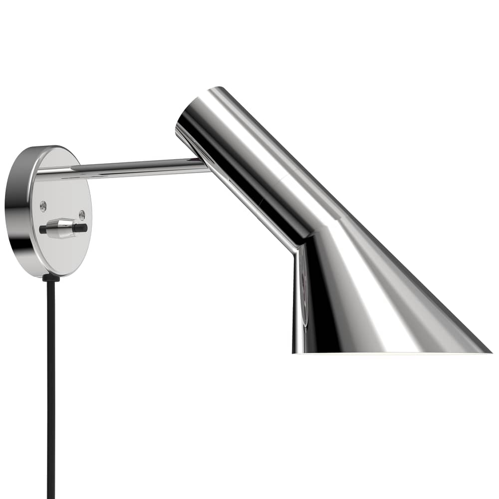 AJ Wall light with plug metal / Adjustable - Arne Jacobsen, 1957 - Louis Poulsen - Polished stainless steel - Stainless steel