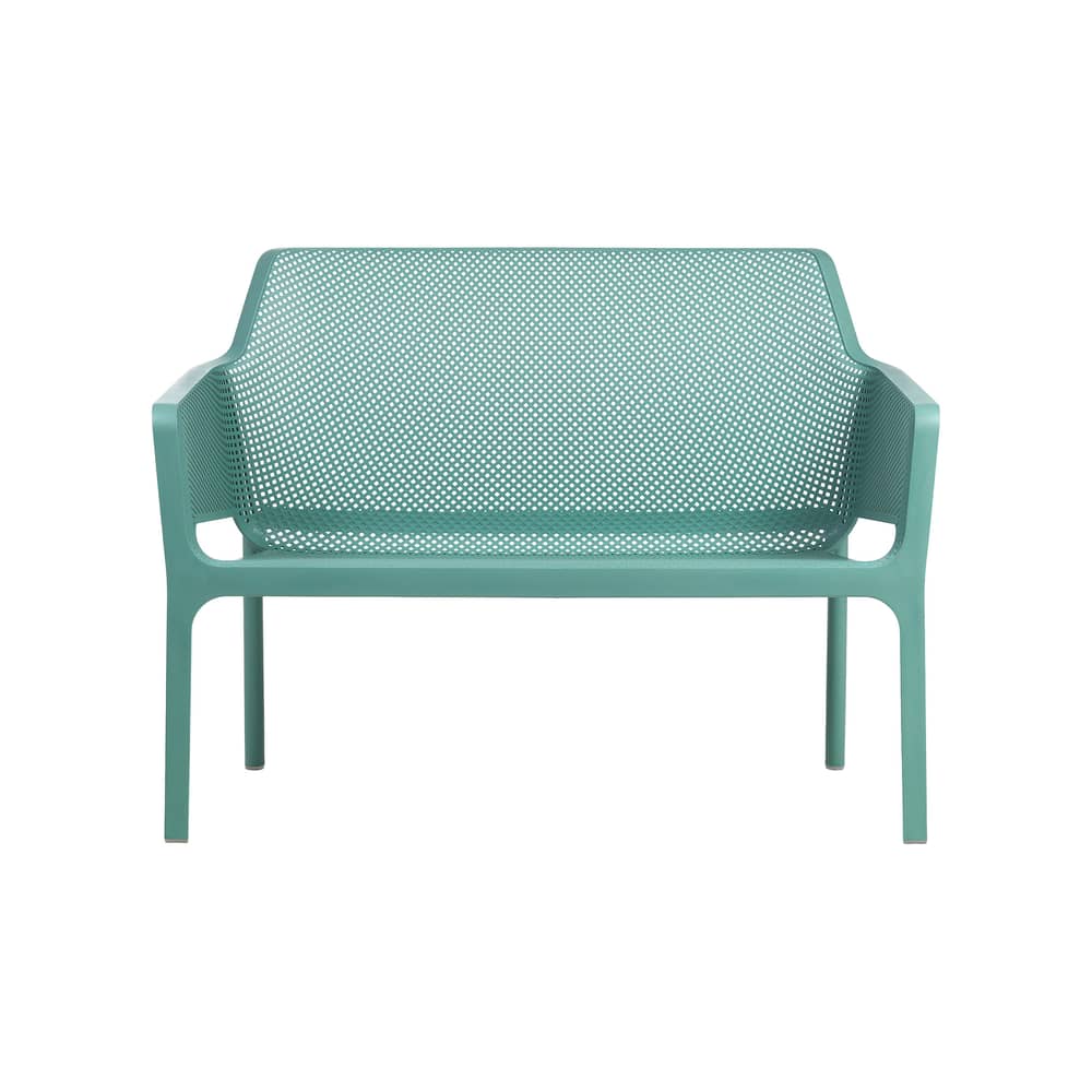 Banc avec dossier Net vert / Empilable - L 116 cm - NARDI - Vert Saule - Résine de fibre de verre