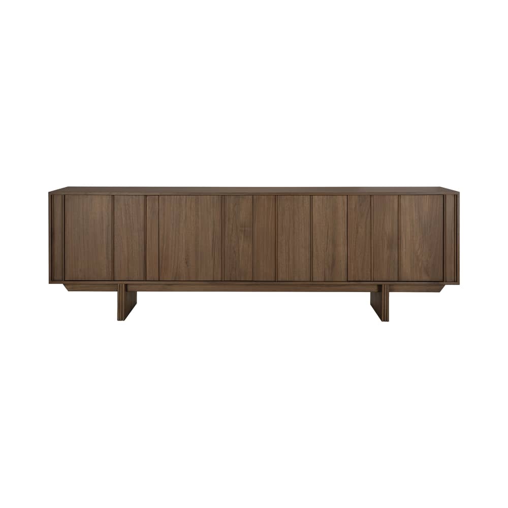 Buffet Pillar bois marron / L 220 x H 70 cm - Ethnicraft - L 220 cm / Teck brun - Teck massif teinté