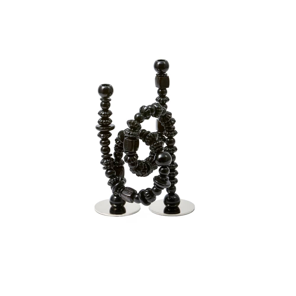 Chandelier Perles verre noir - POLSPOTTEN - Noir - Acier inoxydable, Verre recyclé