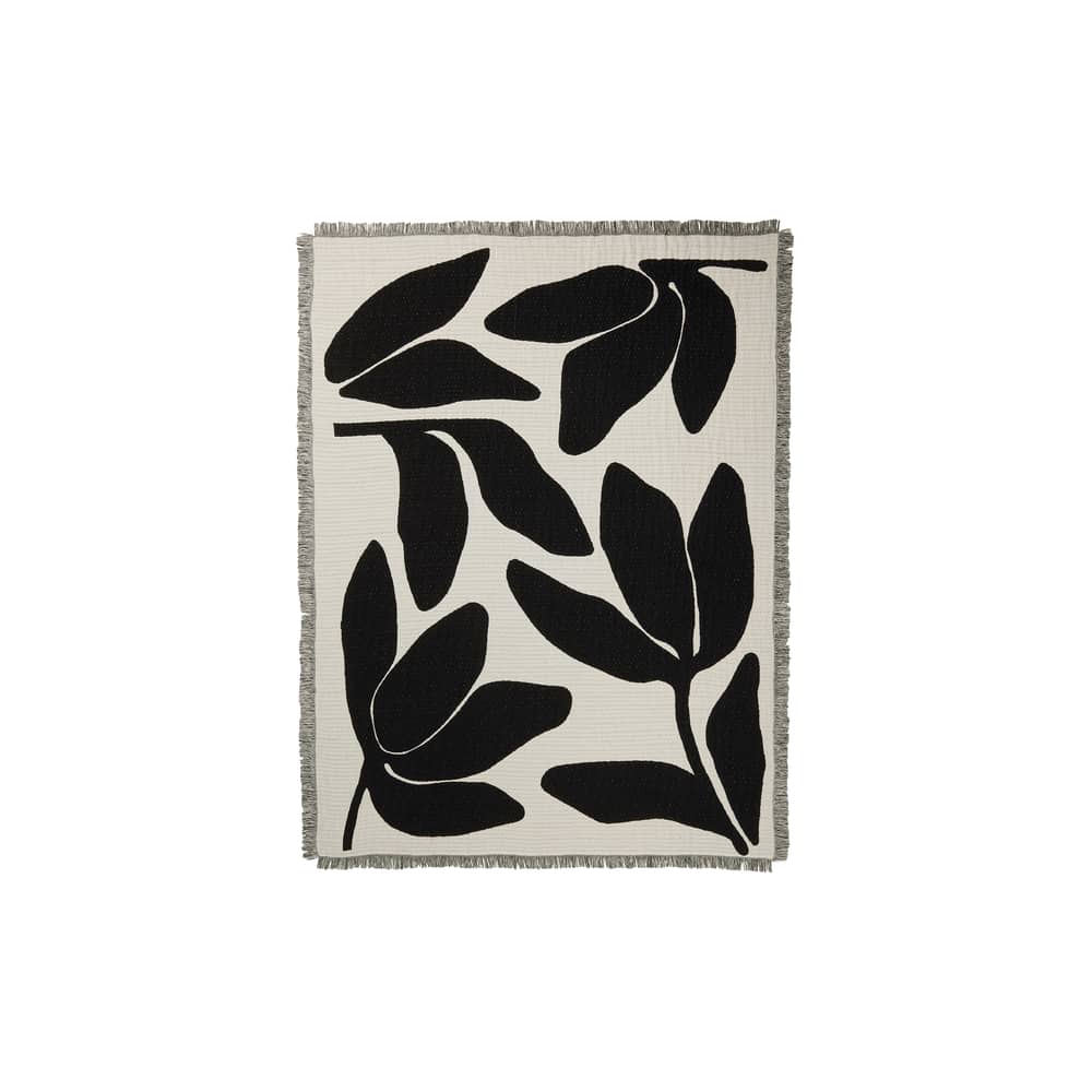 Decke Herbert textil schwarz / 130 x 180 cm - BROSTE COPENHAGEN - Schwarz - Baumwolle