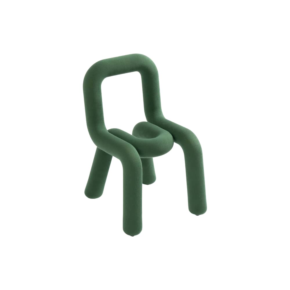 Sedia per bambino Mini Bold tessuto verde / Imbottita - Moustache - verde foresta - Cotone, Espanso, Metallo