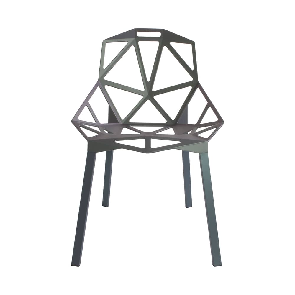 Stapelbarer Stuhl Chair One metall grün grau / Metall - Magis - Grau-grün / Stuhlbeine grau-grün - gefirnistes Gussaluminium, klarlackbeschichtetes Aluminium
