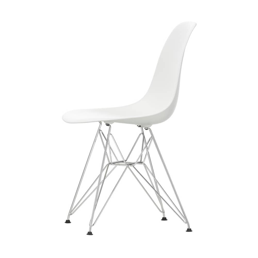 Stuhl DSR - Eames Plastic Side Chair plastikmaterial weiß / (1950) - Beine verchromt - Vitra - Weiß / Beine verchromt - Polypropylen, verchromter Stahl