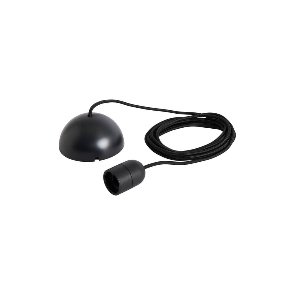 Système électrique pour suspension Common tissu noir / Set câble tissu 4m, rosace, douille E27 - Hay - Noir soft - ABS, Polycarbonate, Tissu