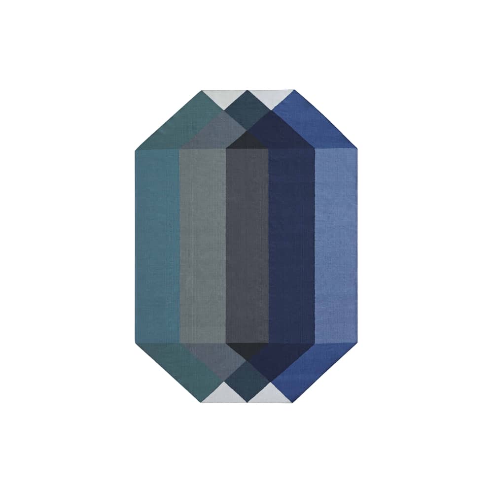 Tappeto per esterno Diamond tessuto blu / 170 x 220 cm - PET riciclato - Gan - Blu / verde -  PET recyclé