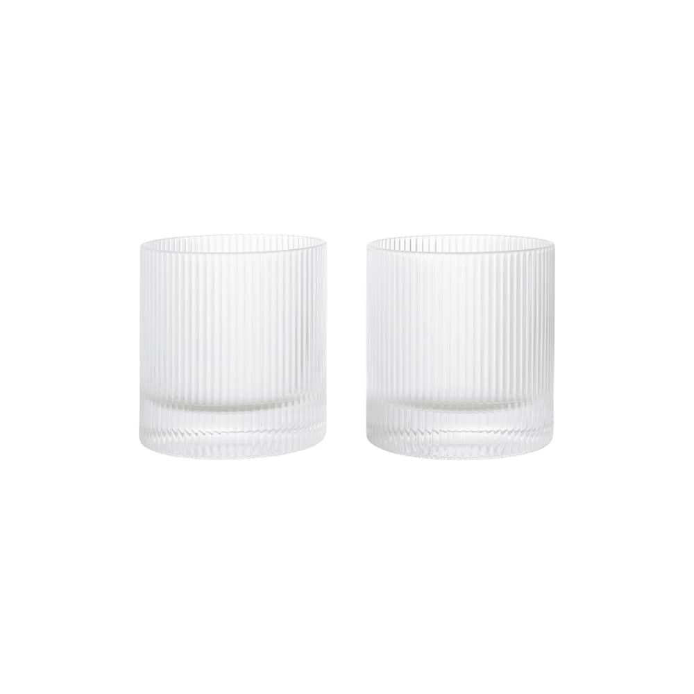 Set de 2 verre Ripple / 25 cl - Ferm Living - Transparent - Verre soufflé bouche