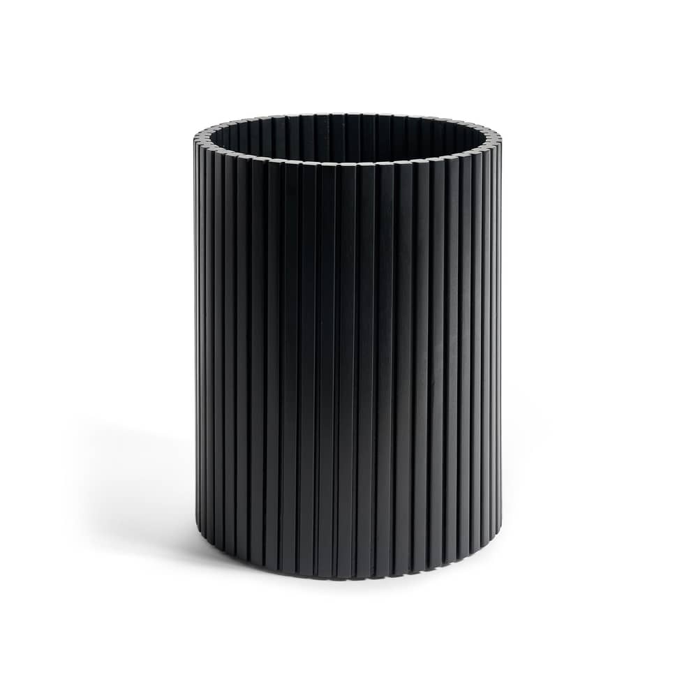Cestino per la carta Roller Max legno nero / Mogano - Ø 28 x H 35 cm - Ethnicraft - Roller Max / Nero - Mogano massiccio tinto