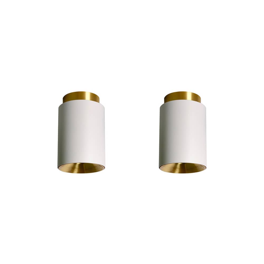 Pack promo  / Set 2 plafonniers Tobo C85 - Ø 8,5 x H 13 cm - DCW éditions - Blanc - Acier, Laiton