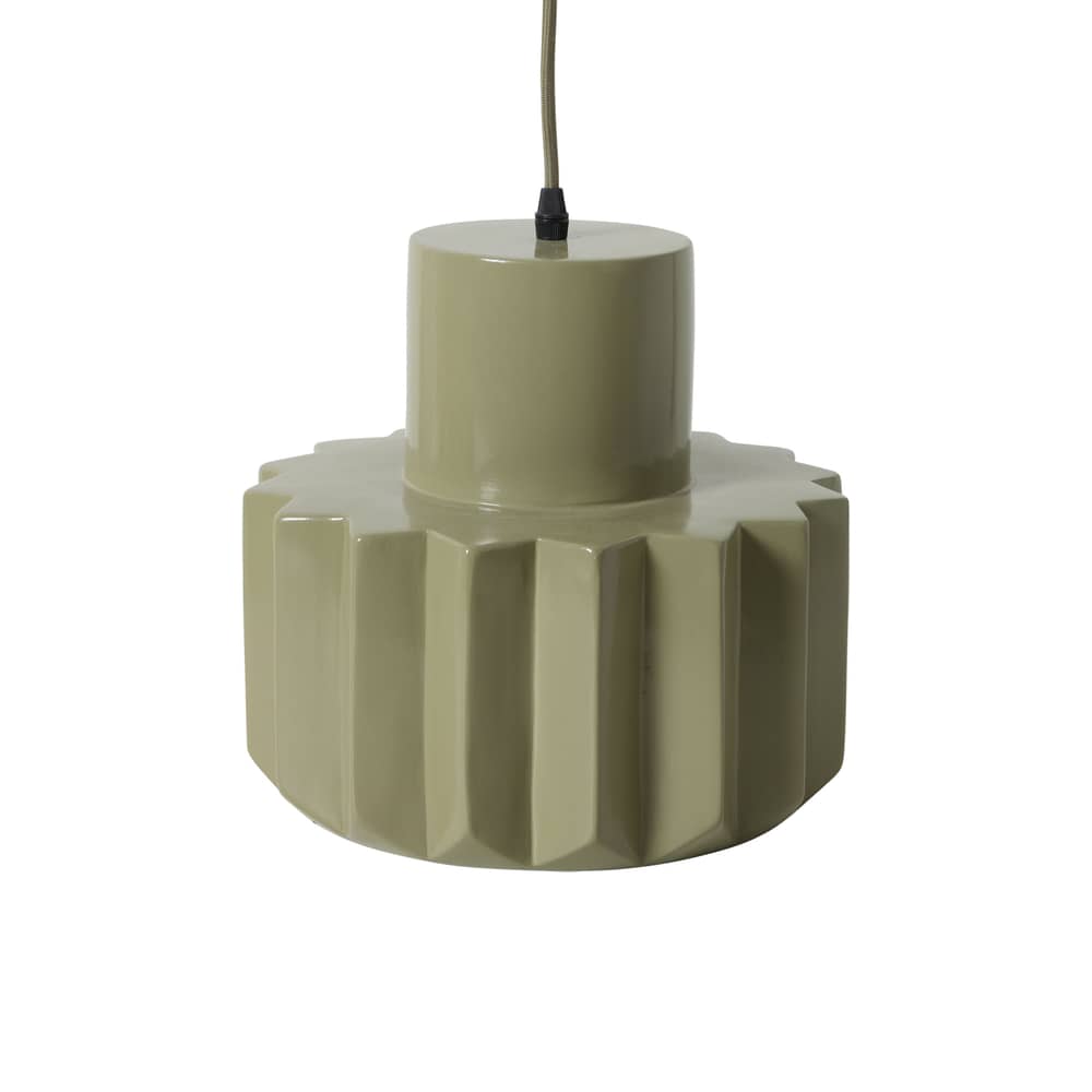 Suspension Stellar céramique vert / Ø 27 x H 30 cm - HK LIVING - Vert sauge - Grès émaillé