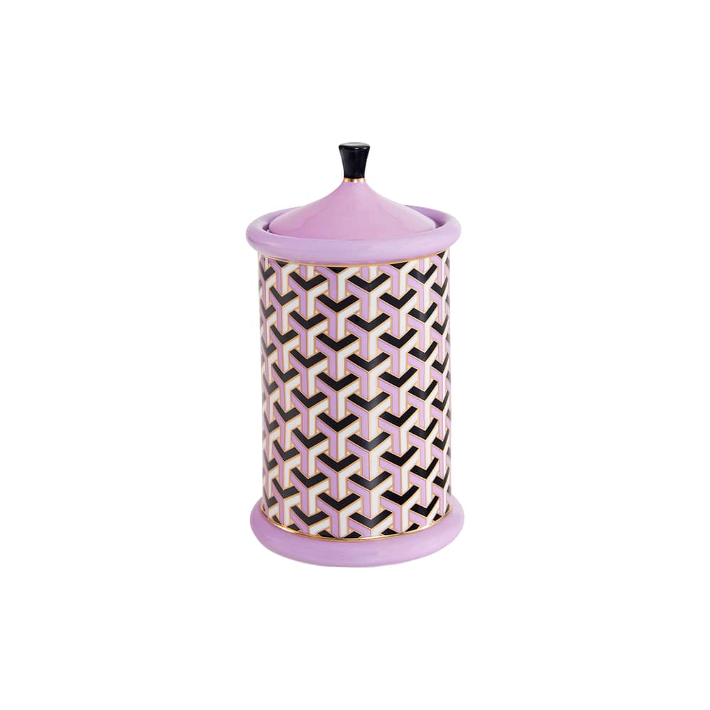 Scatola Versailles ceramica viola / Ø 11 x H 20 cm - Jonathan Adler - Lavanda / H 20 cm - Porcellana