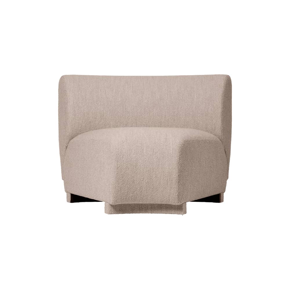 Sofa modulierbar Rico Small textil beige / Modul Schmalwinkel 45° - Ferm Living - Enger Winkel 45° - Holz, Schaumstoff, Schlingenpol