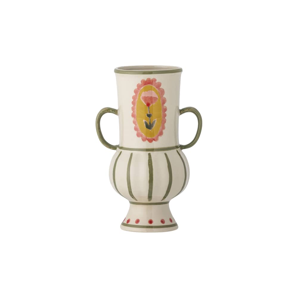 Vaso Odina ceramica verde / Ø 9 x H 21 cm - Bloomingville - Verde - Gres smaltato