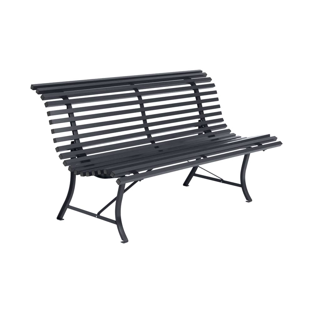 Banc avec dossier Louisiane / L 150 cm - Métal - Fermob - Carbone - Acier électrozingué