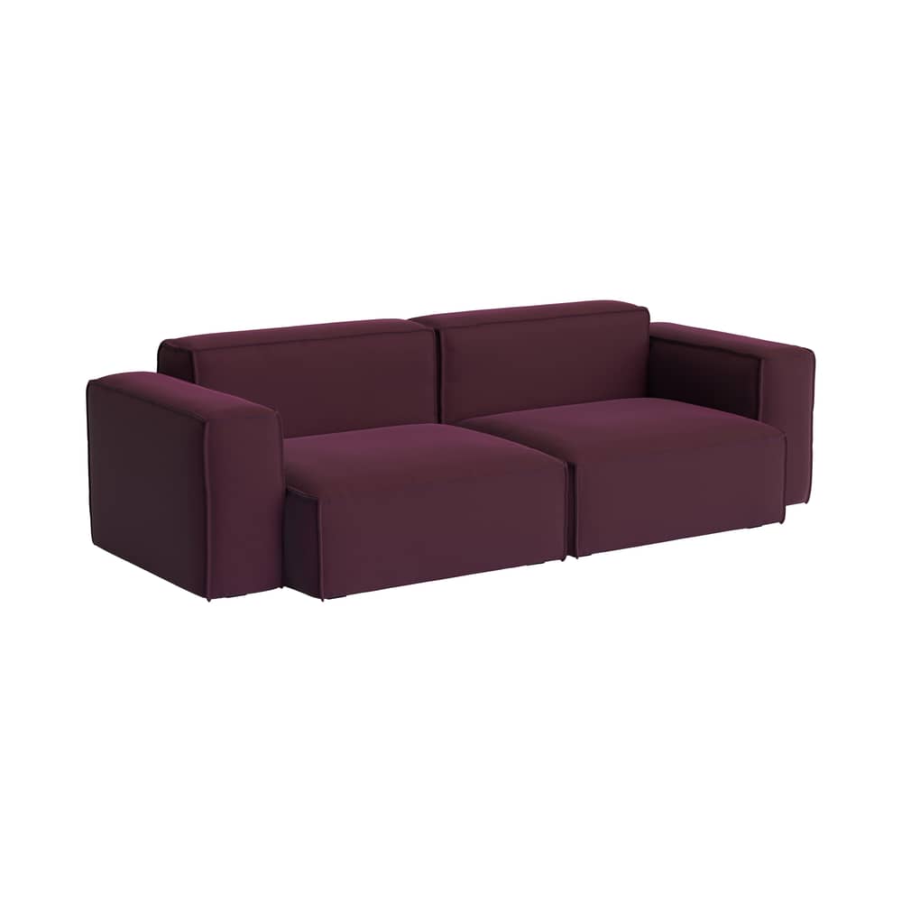 Canapé droit Mags Soft Low Armrest n°1 bordeaux / 2,5 places - L 238 cm - Hay - Bordeaux (tissu Story 14) - Contreplaqué, Mousse polyuréthane HR, Tissu