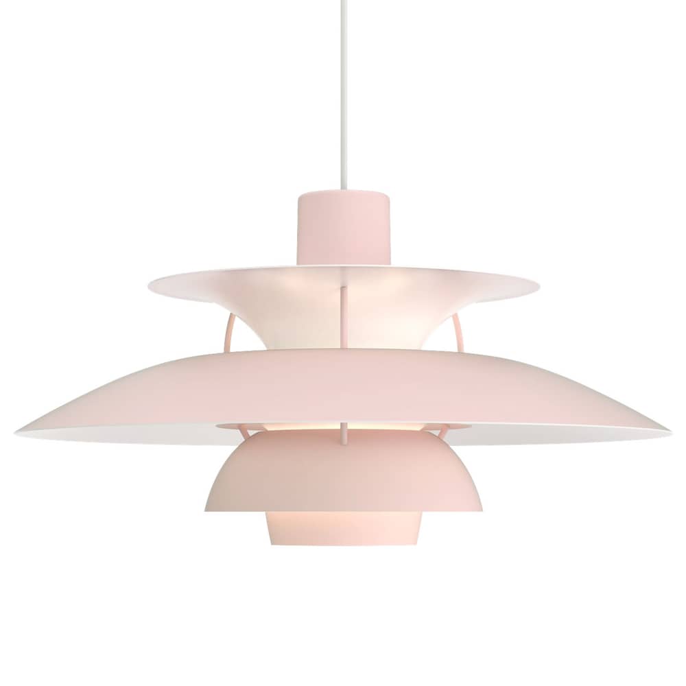 PH 5 Pastels Pendant metal pink / Ø 50 cm - Poul Henningsen, 1958 - Louis Poulsen - Monochrome pale pink - Lacquered aluminium