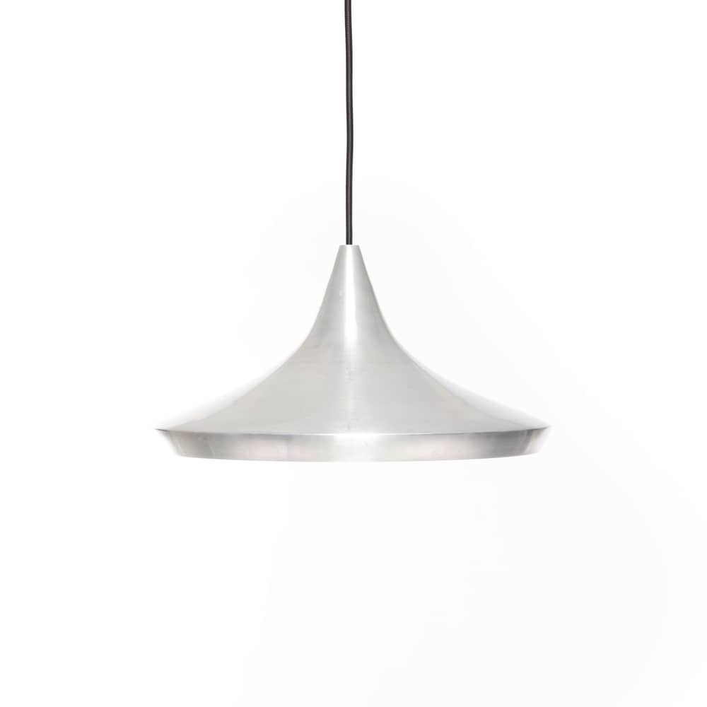 Sospensione Unbeaten Wide LED metallo argento / Ø 36 x H 16 cm - Tom Dixon - Alluminio grezzo - Alluminio filato