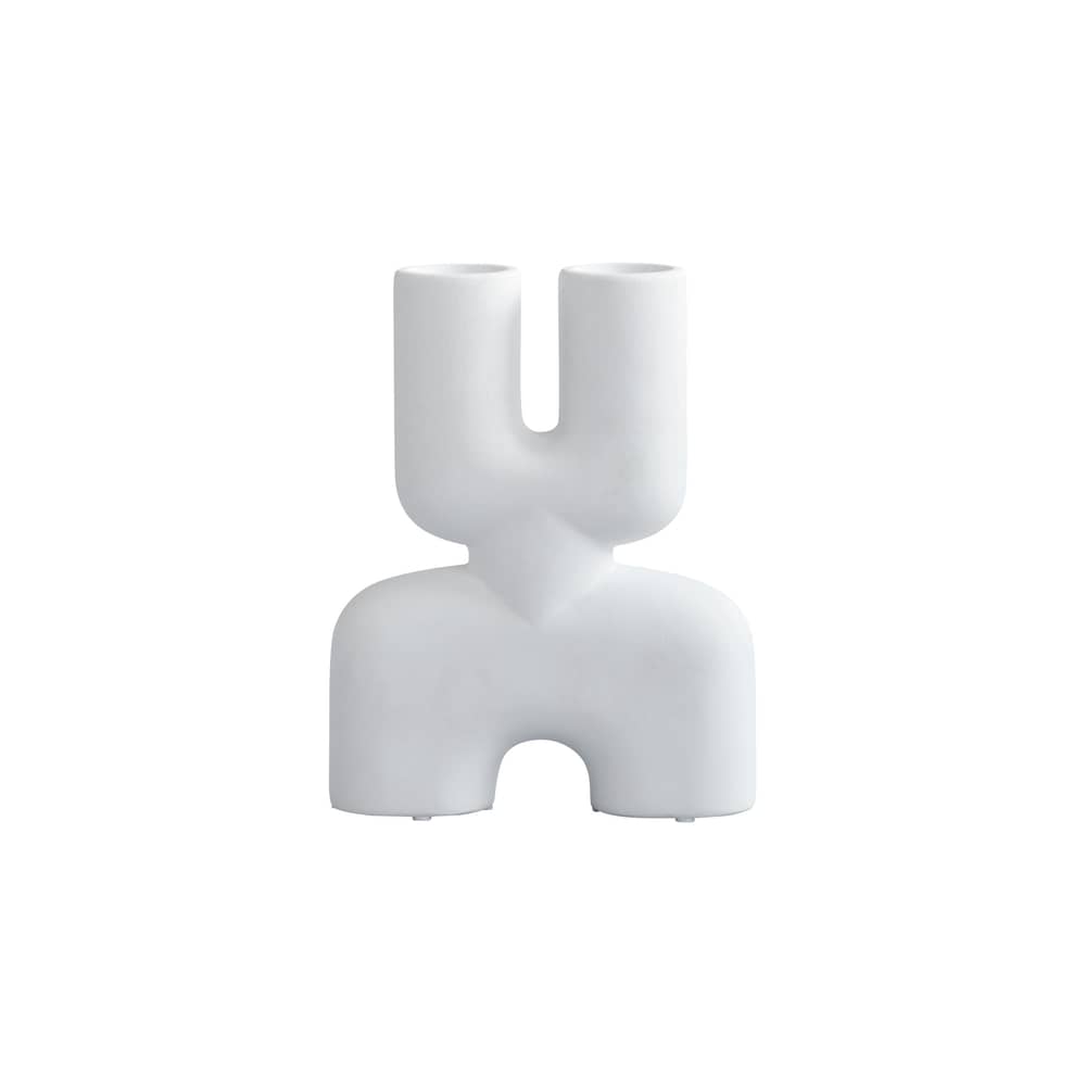Vase Cobra Double Mini keramik weiß / B 22 x H 28 cm - 101 COPENHAGEN - Weiß - Keramik