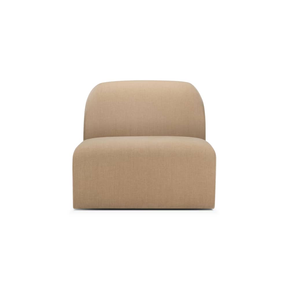 Chauffeuse Bulky / Module central - Ethnicraft - Beige Sepia clair - Bois, Fibre, Mousse PU haute densité, Tissu