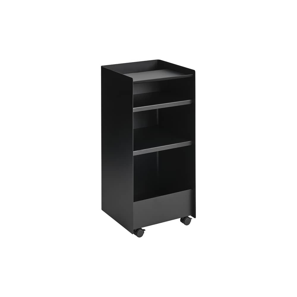 Servierwagen auf Rollen Folded Tall metall schwarz / Aufgeklappt – H 83,7 cm - Muuto - Schwarz - Stahl