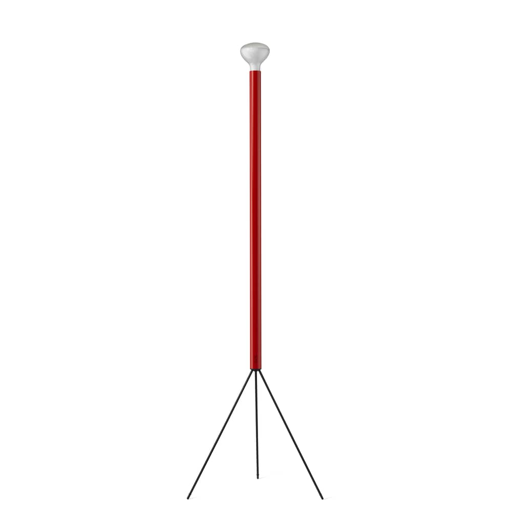 Lampada a stelo Luminator metallo rosso / A. & P. Castiglioni, 1954 - Flos - Rosso - Metallo