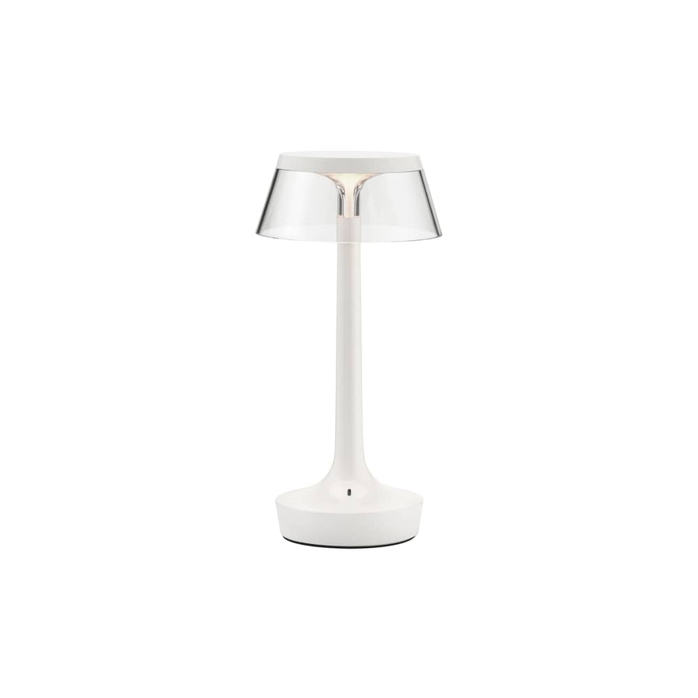 Lampada senza fili ricaricabile Bon Jour Unplugged materiale plastico bianco / LED - Dimmer sensibile - Flos - Bianco Quasi - ABS, PMMA