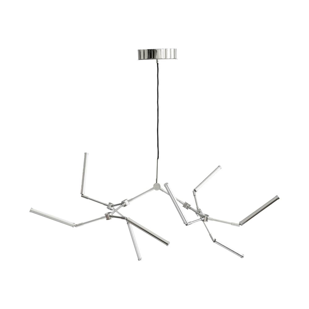 Pendelleuchte Stick Mini LED metall silber / Gelenkt - 124 x 95 cm - 101 COPENHAGEN - Verchromt - Polyacryl, verchromtes Aluminium