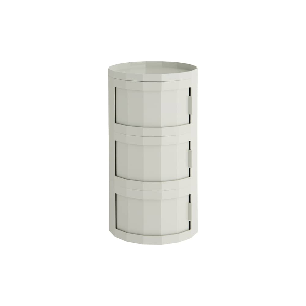 Rangement Facet High / H 66 cm - 3 portes / Avec roulettes - Hay - Gris Misty - ABS recyclé
