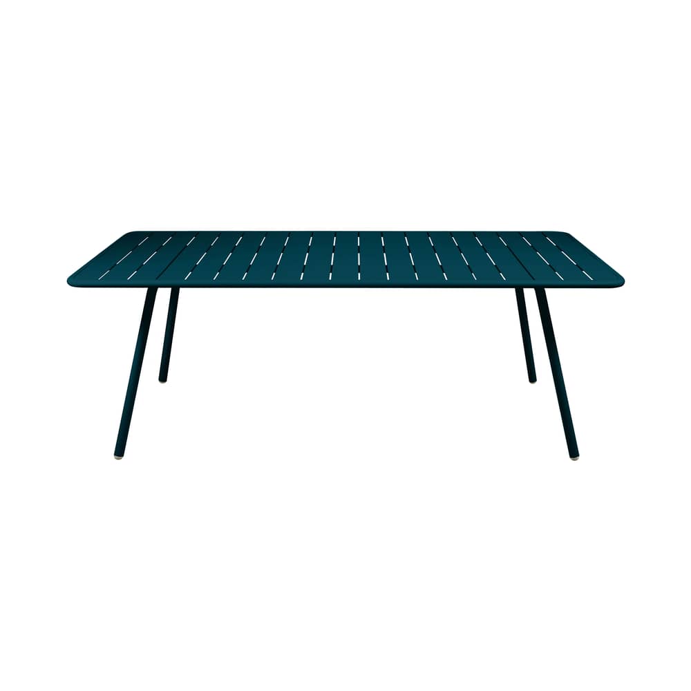 Luxembourg Rectangular table metal blue / 207 x 100 cm - 8 to 10 people - Fermob - Acapulco blue - Lacquered aluminium