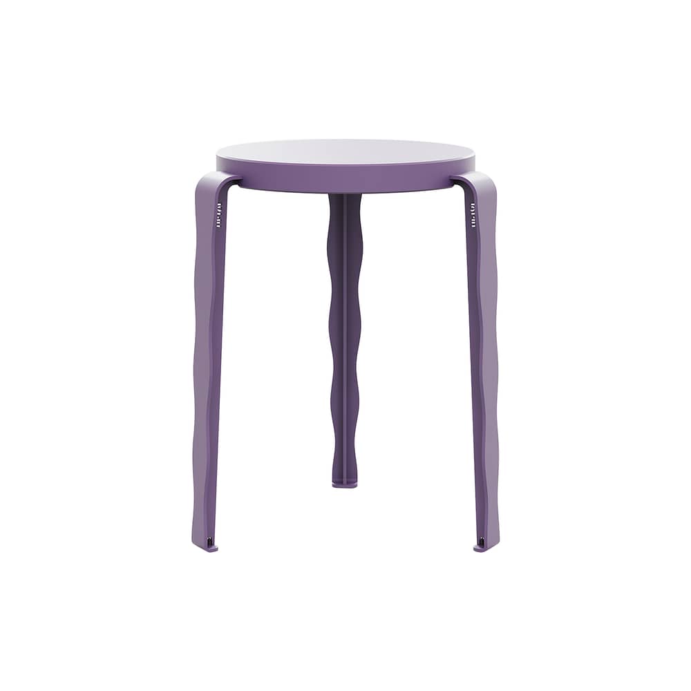 Tabouret empilable Lou Vague by Uchronia / Hêtre monochrome - TIPTOE - Violet - Acier thermolaqué, Hêtre certifié laqué