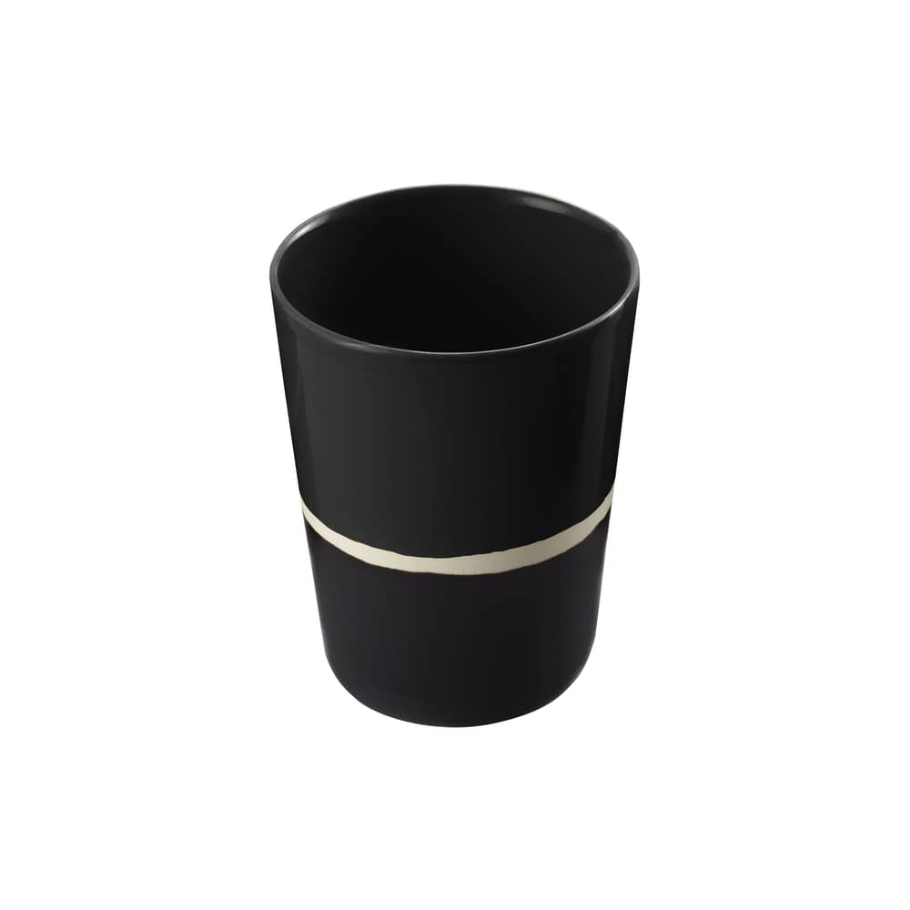Verre Sicilia céramique noir - Maison Sarah Lavoine - Radis noir / Blanc - Grès émaillé