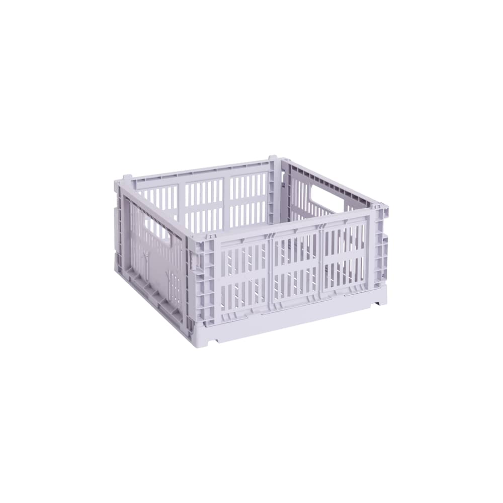 Colour Crate Basket plastic material purple Medium Square / 29.5 x 29.5 cm - Hay - Lavander - Recycled polypropylene